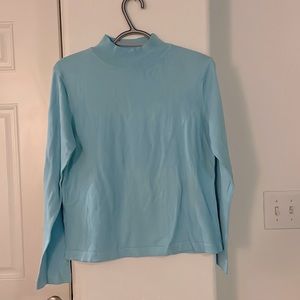 Talbots Mock Neck Light Blue Sweater Size M